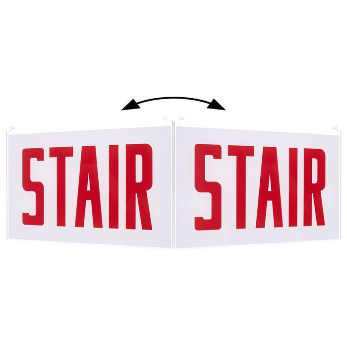 SATCO/NUVO Edge Lit Exit Sign Double-Sided Panel Accessory White Double-Face Plastic Panel Red STAIR Signage No Arrows For Use With 67-340/67-341/67-350/67-351 (67-373)