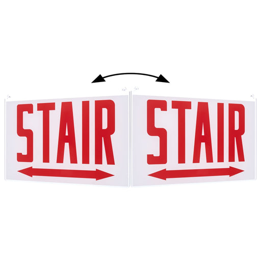 SATCO/NUVO Edge Lit Exit Sign Double-Sided Panel Accessory White Double-Face Plastic Panel Red STAIR Signage Double Direction Arrows Use With 67-340/67-341/67-350/67-351 (67-375)