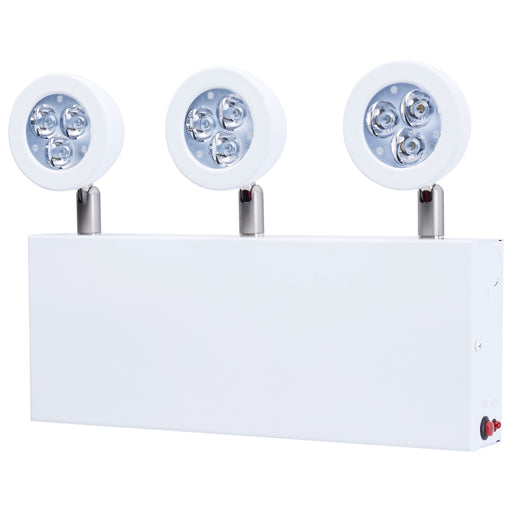 SATCO/NUVO Emergency Light Chicago Approved White Housing 120-277V 90-Minute Backup Triple Head Surface Mounting (67-382)