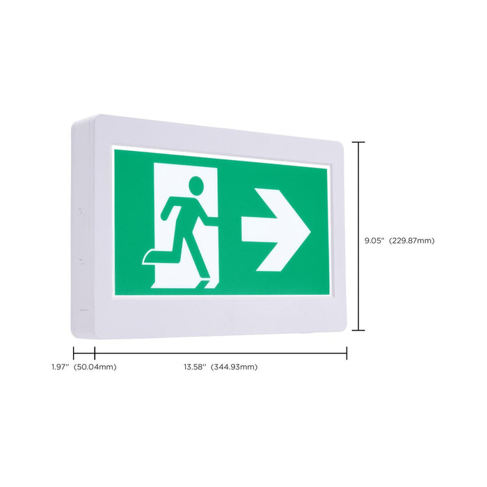 SATCO/NUVO Running Man Green Exit Sign 120-347V 2-Hour Backup Single/Dual Face Universal Mounting Thermoplastic (67-500)