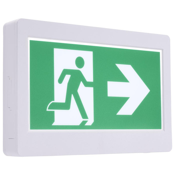 SATCO/NUVO Running Man Green Exit Sign 120-347V 2-Hour Backup Single/Dual Face Universal Mounting Thermoplastic (67-500)