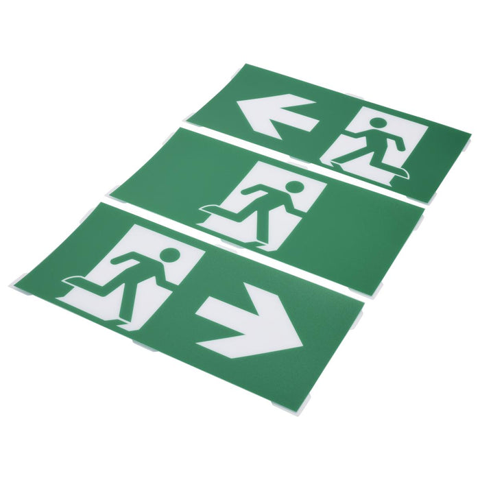 SATCO/NUVO Running Man Green Edge Lit Exit Sign 120-347V 2-Hour Backup Single/Dual Face Universal Surface Or Recessed Mounting Pivoting Panel (67-530)