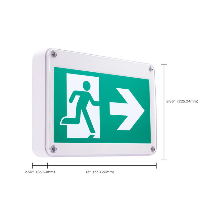SATCO/NUVO Running Man Green Exit Sign 120/347V 2-Hour Backup Single/Dual Face Universal Mounting Wet Location (67-560)