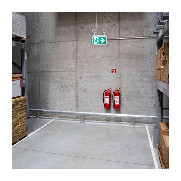 SATCO/NUVO Running Man Green Combo Exit Sign/Emergency Light 120/347V 2-Hour Backup Single/Dual Face Universal Mounting Wet Location Remote-Capable (67-571)