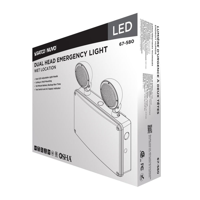 SATCO/NUVO Emergency Light 120-347V 2-Hour Backup Universal Mounting Wet Location (67-580)