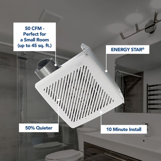 Broan-NuTone 50 CFM Energy Star Louvered Grille Ventilation Fan 20 Sones (688ES)
