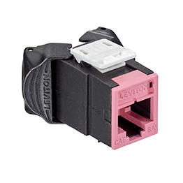 Leviton ATLAS-X1 Cat 6A Component-Rated UTP QuickPort Jack Pink (6AUJK-RK6)