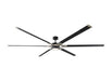 Generation Lighting Loft 96 Inch LED Ceiling Fan Midnight Black Finish (6LFR96MBKD)