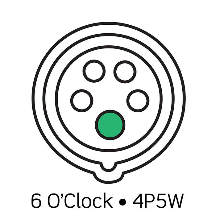 Leviton 60/63 Amp 200/346V - 240/415V 3-Phase 4-Pole 5-Wire LEV Series North American-Rated Pin And Sleeve Connector Industrial Grade Watertight Red (560C6WLEV)