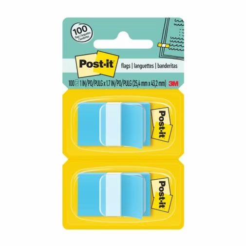 3M - 69089 Post-It Flags 680-Be2 1 Inch X 1.7 Inch 2.54 Cm X 4.31 Cm Blue (7000052453)