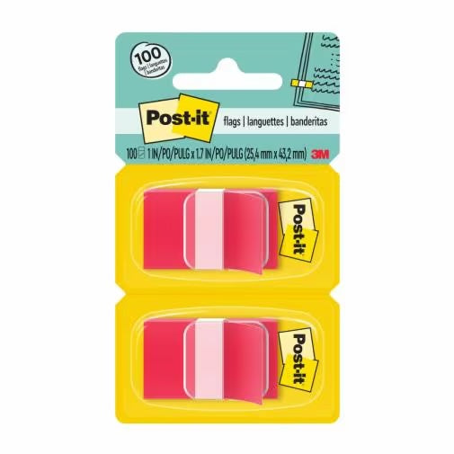 3M - 69088 Post-It Flags 680-Rd2 1 Inch X 1.7 Inch 2.54 Cm X 4.31 Cm Red (7000052456)