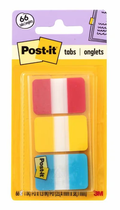 3M - 51398 Post-It Durable Tabs 686-Ryb 1 Inch X 1.5 Inch Red Canary Yellow Blue (7000052679)