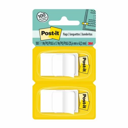 3M - 69094 Post-It Flags 680-We2 1 Inch X 1.7 Inch 2.54 Cm X 4.31 Cm White (7010314970)