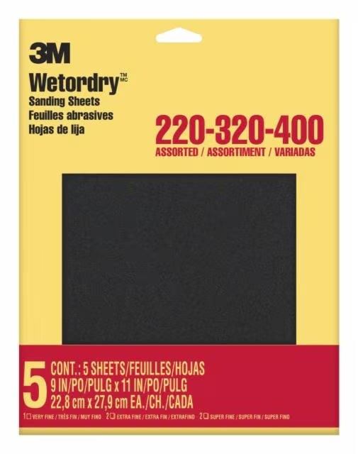 3M - 09088 Wetordry Sandpaper 9088Na 9 Inch X 11 Inch Assorted Grit (7010315806)