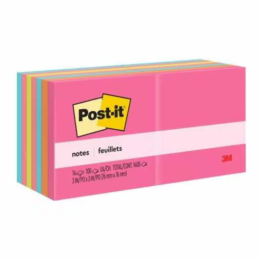 3M - 53138 Post-It Notes 654-14An 3 Inch X 3 Inch 76 Mm X 76 Mm Cape Town Collection (7010332750)