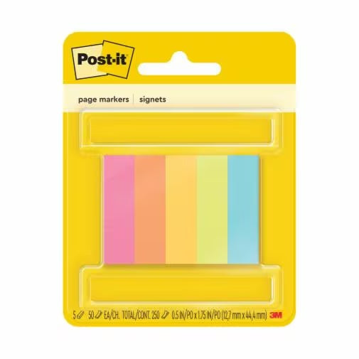 3M - 59026 Post-It Page Markers 670-5Af 0.5 Inch X 1.75 Inch 127 Mm X 444 Mm (7100036469)