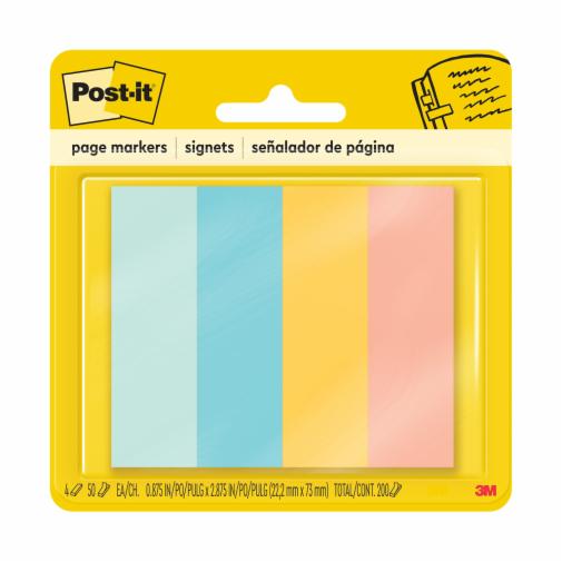 3M - 59438 Post-It Page Marker 671-4Af 7/8 Inch X 2-7/8 Inch X 222 Mm X 73 Mm Assorted Colors (7100036472)