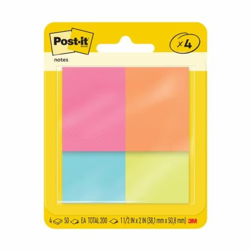 3M - 59018 Post-It Notes 653-4Af 1-3/8 Inch X 1-7/8 Inch 349 Mm X 476 Mm Cape Town Collection (7100061168)