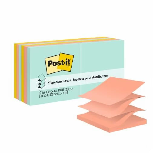 3M - 52741 Post-It Pop-Up Notes R330-12Ap 3 Inch X 3 Inch Pastel Colors (7100086916)