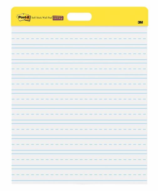 3M - 34087 Post-It Self-Stick Wall Pad 566Prl 20 Inch X 23 Inch 508 Cm X 584 Cm Primary Ruled (7100177058)