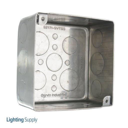 Southwire Garvin 4 Square Chicago Plenum Airtight Junction Box 2-1/8 Inch Deep 1/2 Inch And 3/4 Inch Side Knockouts (52171-SVT)