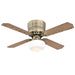 Westinghouse 42 Inch Ceiling Fan Antique Brass Finish Reversible Blades Oak/Walnut Opal Schoolhouse Glass (7230900)