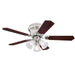 Westinghouse 42 Inch Ceiling Fan Brushed Nickel Finish Reversible Blades Rosewood/Birds Eye Maple Frosted Glass (7231900)