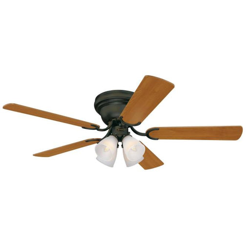 Westinghouse 52 Inch Ceiling Fan Oil Rubbed Bronze Finish Reversible Blades Dark Cherry/Walnut Frosted Ribbed Glass (7232100)