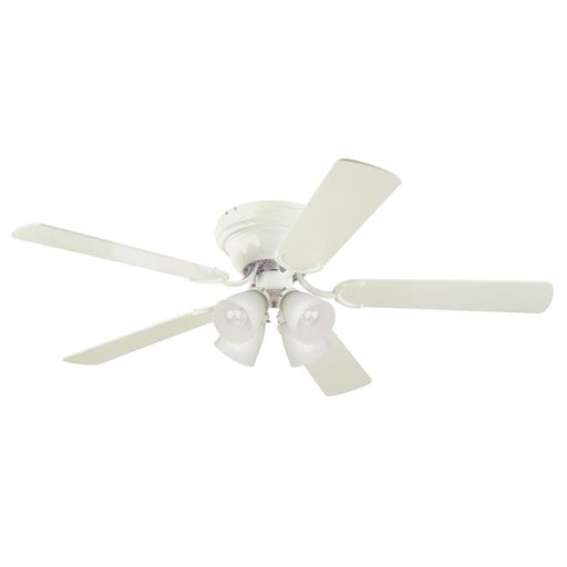 Westinghouse 52 Inch Ceiling Fan White Finish Reversible Blades White/White Washed Pine Frosted Ribbed Glass (7232300)