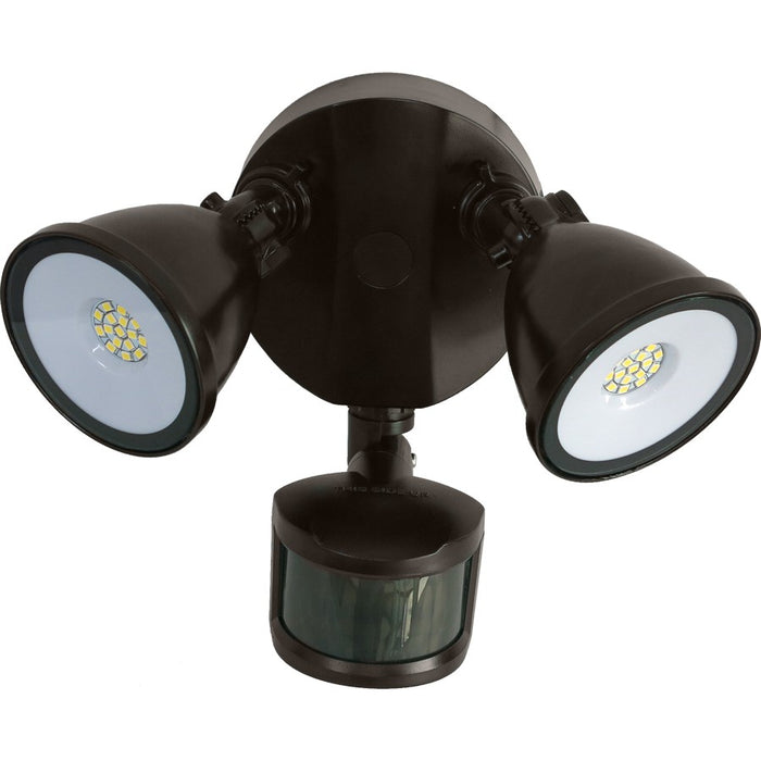 MORRIS LED Round 2-Head Security Light With Motion Sensor 24W CCT Selectable 3000K/4000K/5000K 120V Triac Dimming Bronze (72568B)