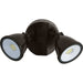 MORRIS LED Round 2-Head Security Light No Sensor 24W CCT Selectable 3000K/4000K/5000K 120V Triac Dimming Bronze (72580B)