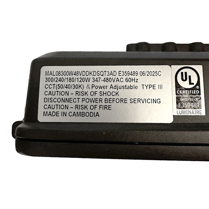 Straits Lighting SL970FLM8-300W-347-480V-5K-D-O High Voltage LED Area Light Tunable 120W/180W/240W/300W 3000K/4000K/5000K 347-480V (73001017)