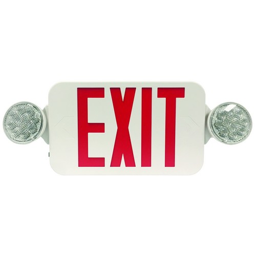 MORRIS Micro LED Red Combination LED Energy Saving Exit Sign/Emergency Light High Output (73050)