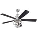 Westinghouse 52 Inch Brushed Nickel Ceiling Fan 5 Wengue/Rustic Birch Blades With Cage Shade And Lamps (7305700)
