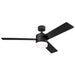 Westinghouse 52 Inch Ceiling Fan Matte Black Finish Reversible Blades Black/Bleached Cherry Opal Frosted Glass (73146LE)