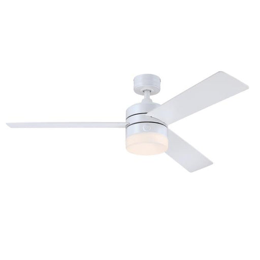 Westinghouse 52 Inch Ceiling Fan Matte White Finish Reversible Blades White/Gray Teak Opal Frosted Glass (73147LE)