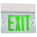 MORRIS Double Sided Green On Clear Panel White Surface Mount Edge Lit LED Exit Sign (73406)
