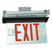 MORRIS Red Panel Black Recess Edge Lit LED Exit Sign (73332)