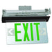 MORRIS Double Sided Green On Clear Panel Black Recessed Mount Edge Lit LED Exit Sign (73417)