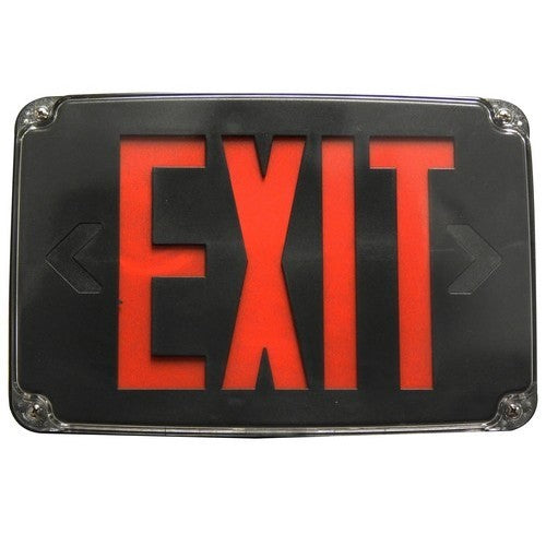 MORRIS Wet Location/Cold Weather Red LED Exit Sign Black (73387)