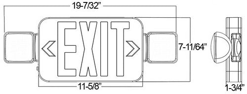 MORRIS LED Red Combination Exit/Emergency Light White House Square (73432)