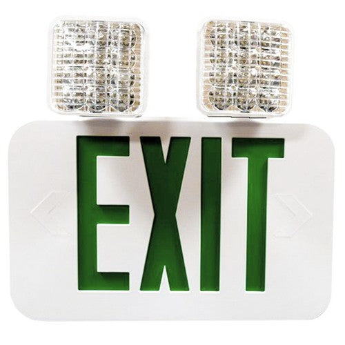 MORRIS Green LED White Combination Exit/Emergency Light Self-Diagnostic (73472)
