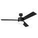 Westinghouse 52 Inch Ceiling Fan Matte Black Finish Reversible Blades Black/Bleached Cherry Opal Frosted Glass Smart Wifi Technology (74006A00)