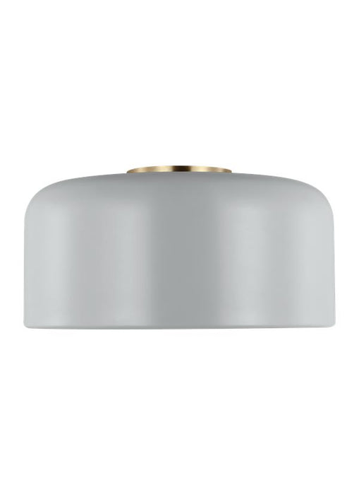 Generation Lighting Malone Medium Ceiling Flush Mount Matte Grey/Satin Brass Black/White Cord (7605401-118)