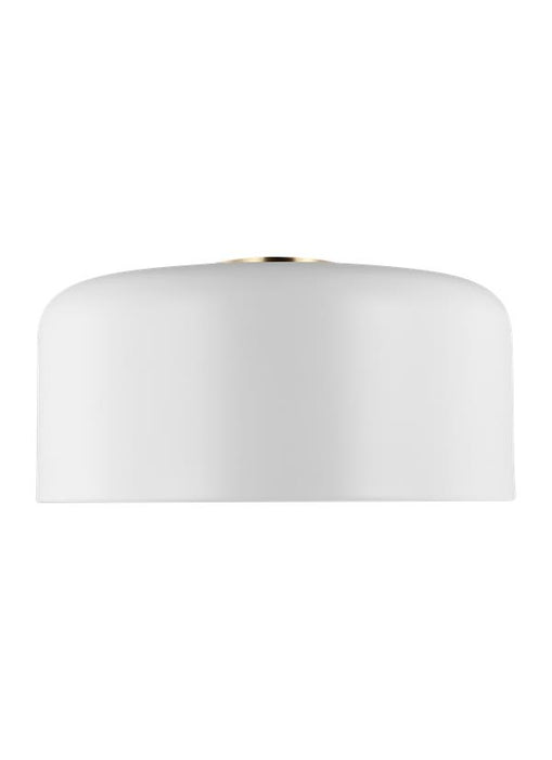 Generation Lighting Malone Large Ceiling Flush Mount Matte White/Satin Brass Black/White Cord (7705401-115)