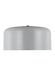 Generation Lighting Malone Large Ceiling Flush Mount Matte Grey/Satin Brass Black/White Cord (7705401-118)