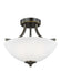 Generation Lighting Geary Small Two Light Semi-Flush Convertible Pendant (7716502-112)