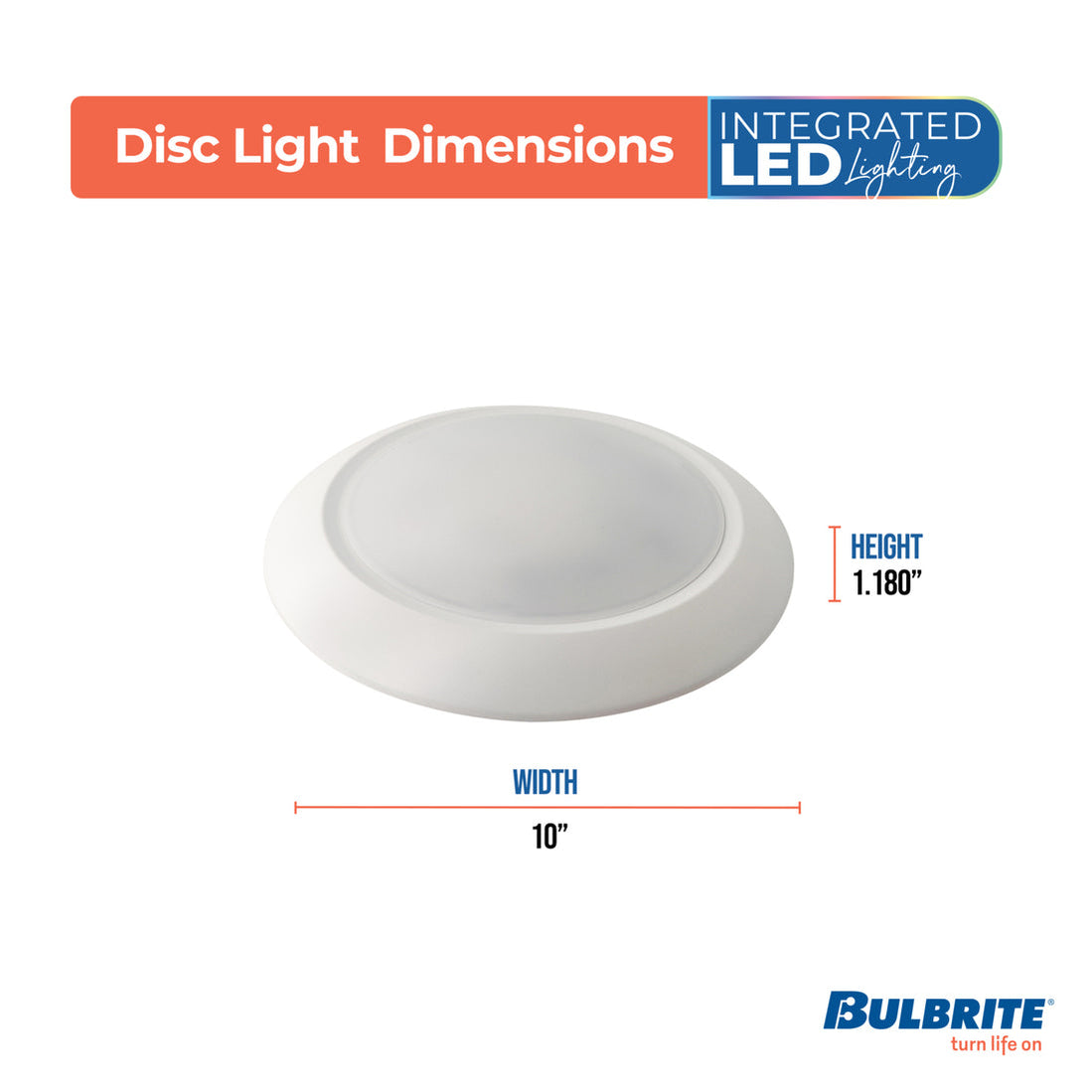 Bulbrite 773276 LED25DISC/10/5CCT/927-950/J/WHRD/D 25W LED Disc Light ...