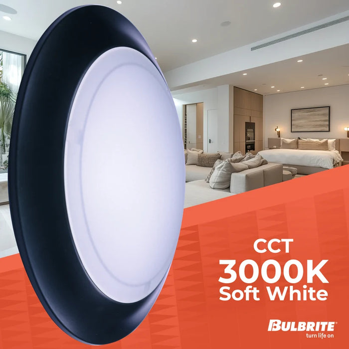 Bulbrite LED12DISC/7/930/J/BLRD/D 7 Inch LED Disc Light 12W 1100Lm 3000K 90 CRI 120V Dimmable Black (773287)