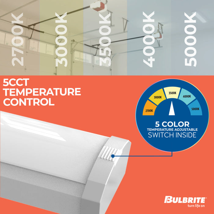 Bulbrite LED20WRAP/2FT-BB/5CCT/927-950/J/WH/D 20W LED 2 Foot Wrap 2300Lm CCT Selectable 2700K/3000K/3500K/4000K/5000K 90 CRI 120-277V Dimmable White Battery Backup (773505)